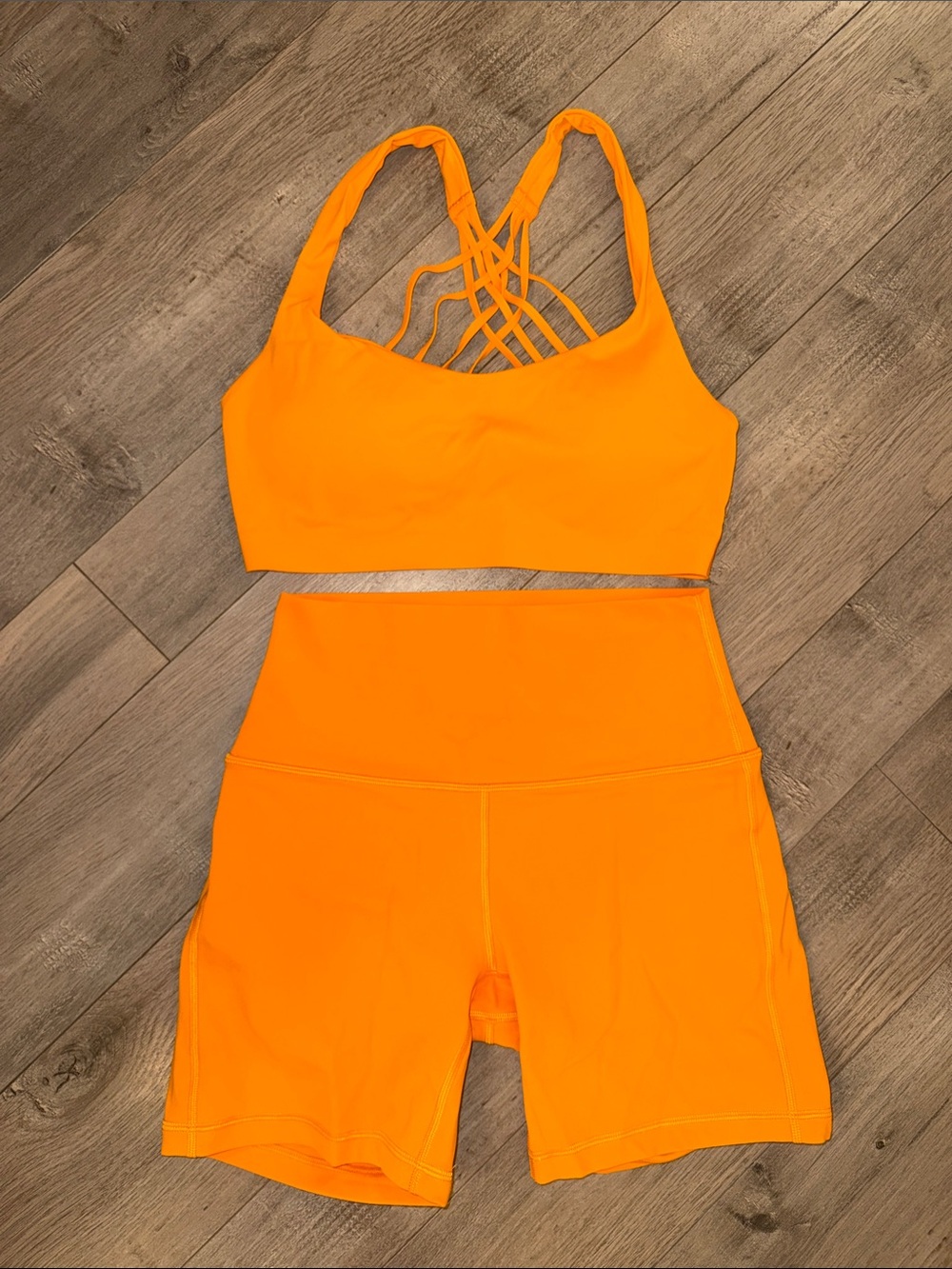lululemon athletica Women's High-Rise Bike Shorts in Bright Orange